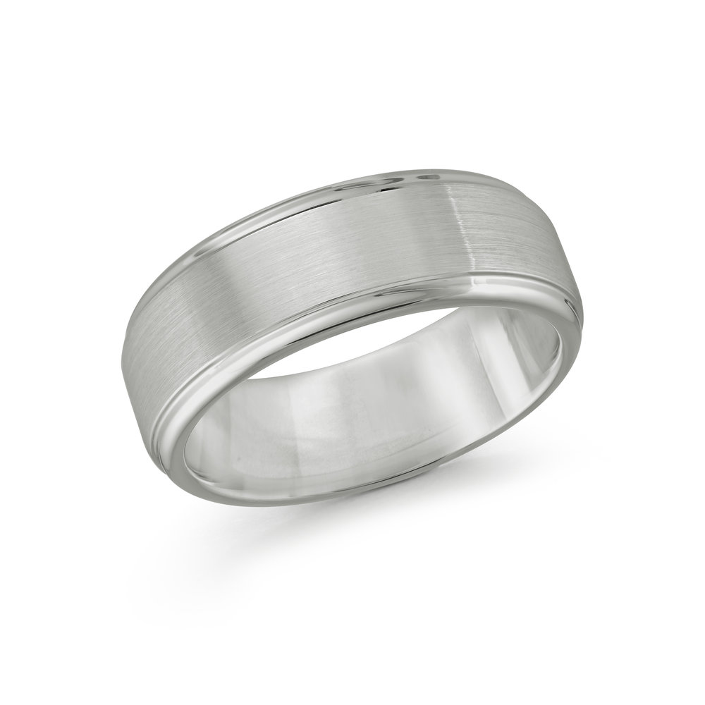 White Tungsten Men's Ring Size 8mm (TG-010)